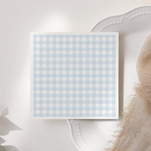Blue Gingham Boy Baby Shower Serviette