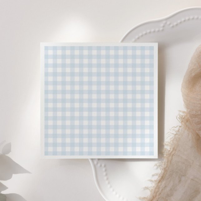 Blue Gingham Boy Baby Shower Serviette (Von Creator hochgeladen)