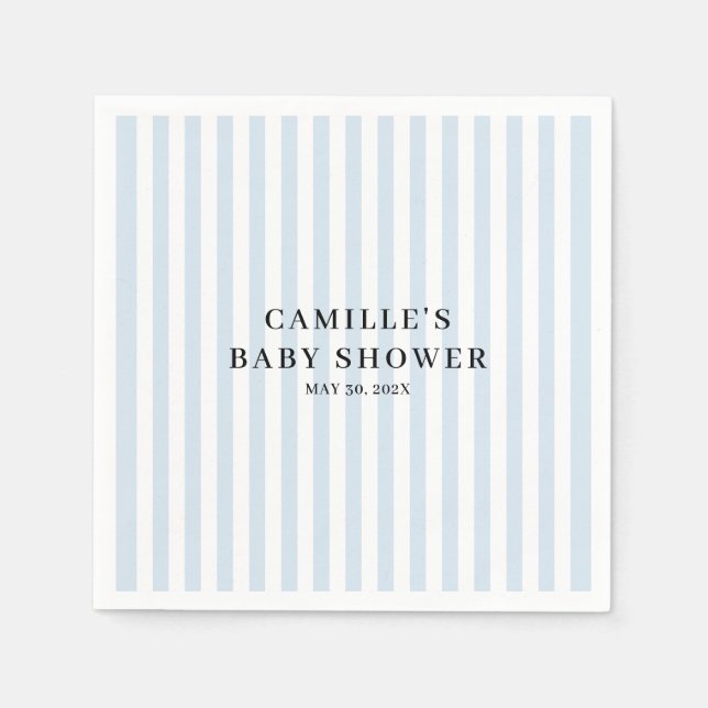 Blue Gingham Boy Baby Shower Serviette (Vorderseite)