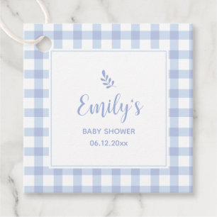 Blue Gingham Boy Babydusche Danke, dass ihr gekomm Geschenkanhänger