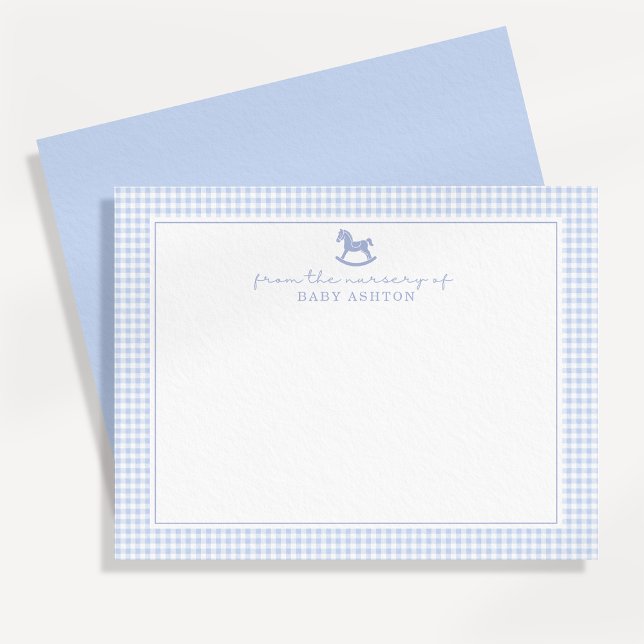 Blue Gingham Boy Personalisiertes Kinderzimmer Not Ankündigung (Von Creator hochgeladen)