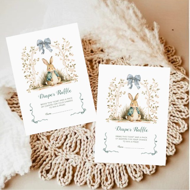 Blue Gingham Bunny Classic Windel-Raffle  Begleitkarte (Von Creator hochgeladen)