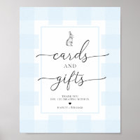 Blue Gingham Bunny Rabbit Cards und Geschenke
