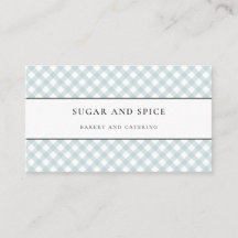 Blue Gingham Business Card
