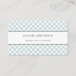 Blue Gingham Business Card Visitenkarte