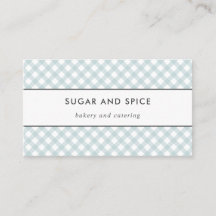 Blue Gingham Business Card
