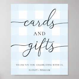 Blue Gingham Cards und Geschenke Poster