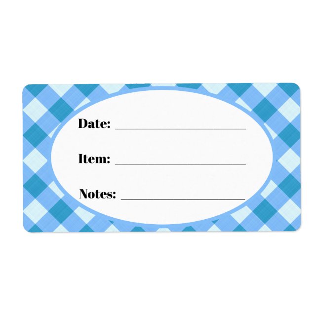Blue Gingham Country Canning & Food Storage Label (Vorne)