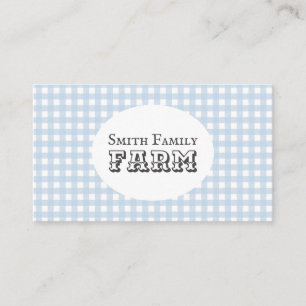 Blue Gingham Country Farm Shabby Chic Visitenkarte