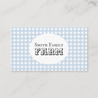 Blue Gingham Country Farm Shabby Chic Visitenkarte