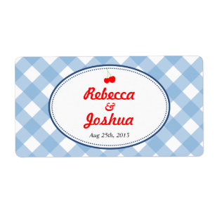 Blue Gingham Country rustikale Gastgeschenk Hochze