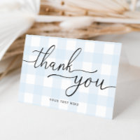 Blue Gingham Dankeschön Card