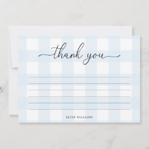 Blue Gingham Dankeschön Card Karte