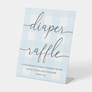Blue Gingham Diaper Raffle Sockelschild