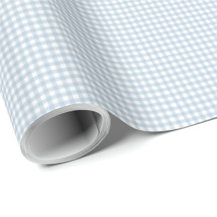 Blue Gingham einfache niedliche kleine Karos karie Geschenkpapier