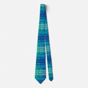 Blue Gingham Elegant Neck Tie Krawatte