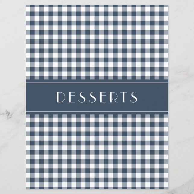 Blue Gingham Farmhouse Family Recipe Organizers (Vorderseite)