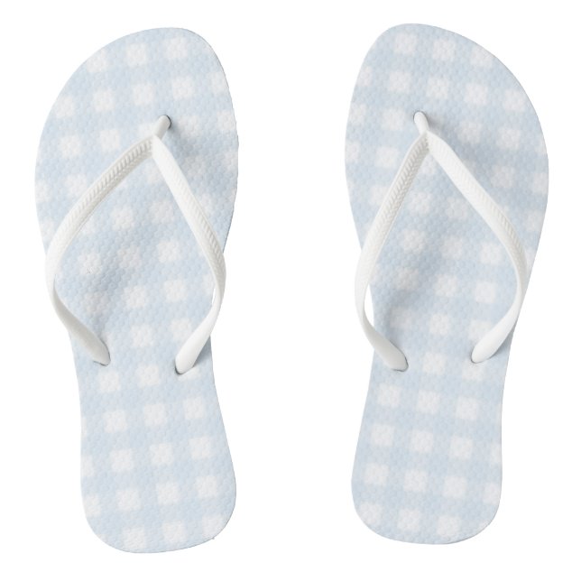 Blue Gingham Flip Flops (Fußbett)