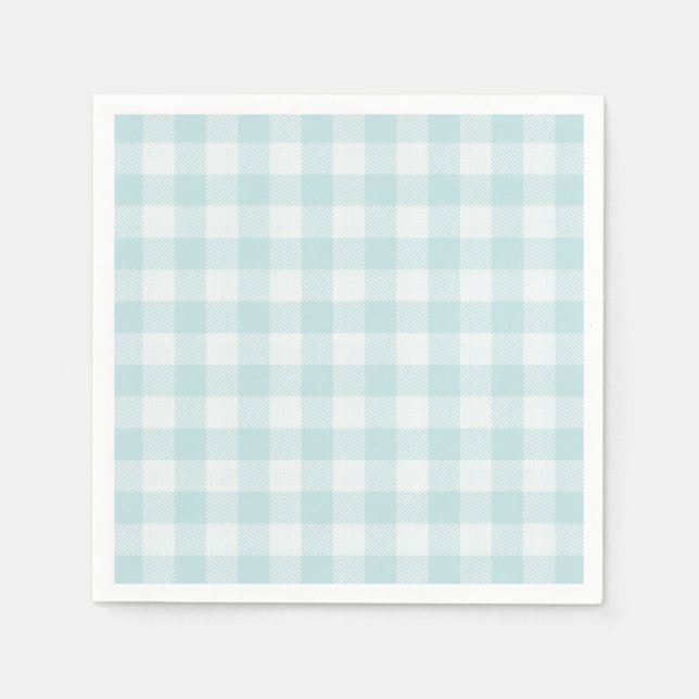 Blue Gingham für Oh Baby Collection Papier Napkins Serviette (Vorderseite)
