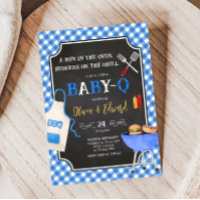 Blue Gingham GRILLEN Baby Shower