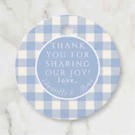 Blue Gingham Karo Favor Tags Geschenkanhänger