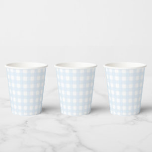 Blue Gingham Paper Cup Pappbecher