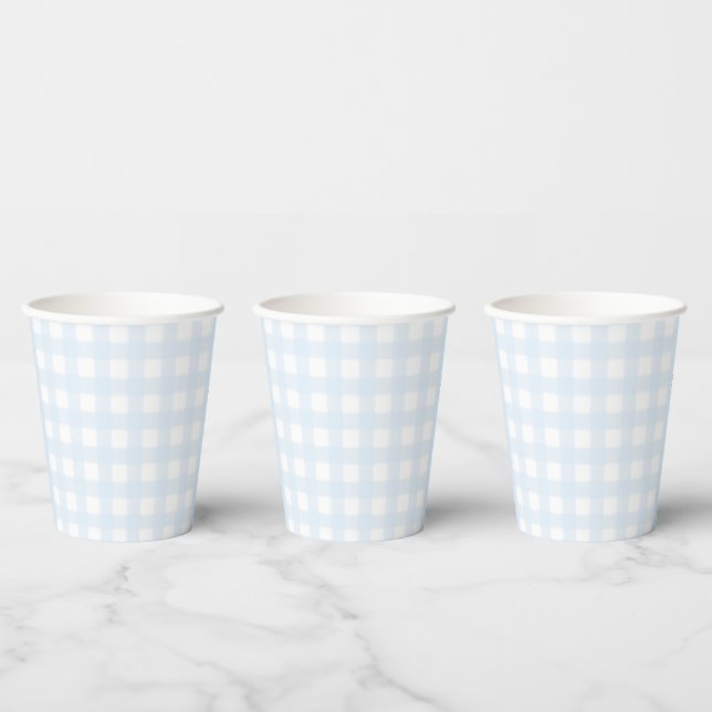 Blue Gingham Paper Cup Pappbecher (Multi)