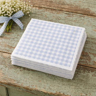 Blue Gingham Paper Napkins Serviette