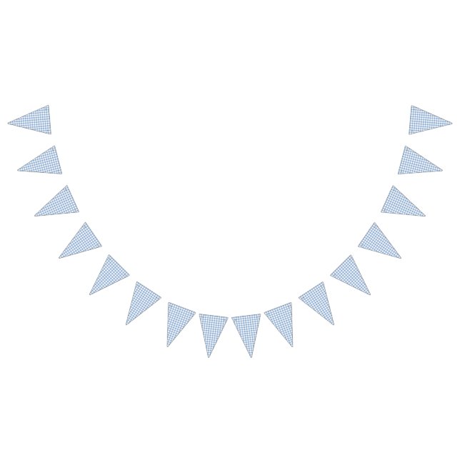 Blue Gingham Party Picnic Bunting Banner (Alle)