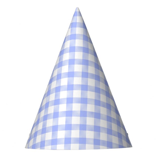 Blue Gingham Partyhütchen (Vorderseite)