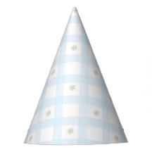 Blue Gingham Pattern florale CartoonParty-Lieferun