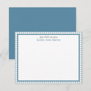 Blue Gingham Personalisierte Mitteilungskarten
