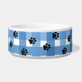 Blue Gingham Pet Bowl, Chic und Elegant Napf