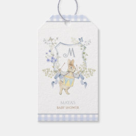 Blue Gingham Peter die Rabbit Baby Dusche MUTED BL Geschenkanhänger