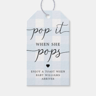 Blue Gingham Pop It, wenn sie Pop Tag bevorzugen Geschenkanhänger