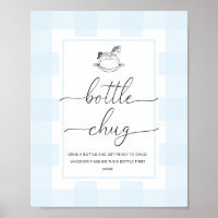 Blue Gingham Rocking Horse Bottle Chug Game
