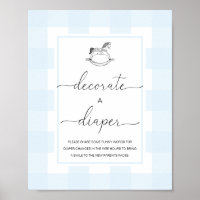 Blue Gingham Rocking Horse Dekorieren Ein Windelsp