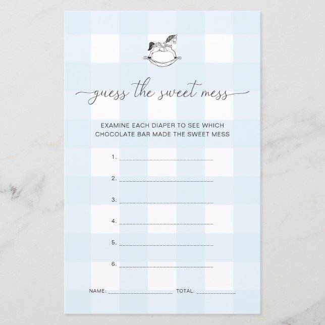 Blue Gingham Rocking Horse rät das Schlamassel (Vorderseite)