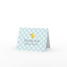 Blue Gingham Rubber Duckie Baby Duckie