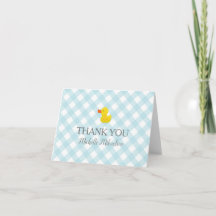 Blue Gingham Rubber Duckie Baby Duckie