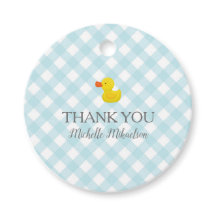 Blue Gingham Rubber Duckie Baby Duckie