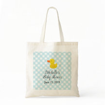 Blue Gingham Rubber Duckie Baby Duckie