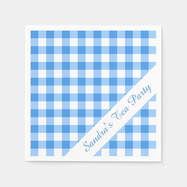 Blue Gingham Serviette (Vorderseite)