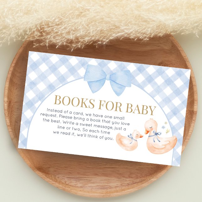 Blue Gingham Silly Goose Shower Books for Baby Begleitkarte (Little Silly Goose Baby Shower Books for Baby)