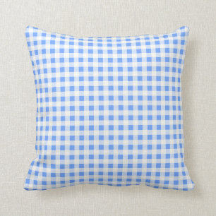 Blue Gingham Throw Pillow Kissen