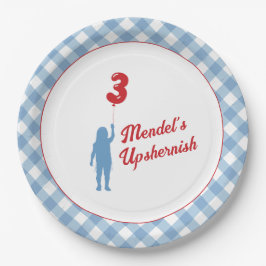 Blue Gingham Upsherin Paper Teller