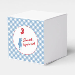 Blue Gingham Upsherin Paper Teller Geschenkschachtel
