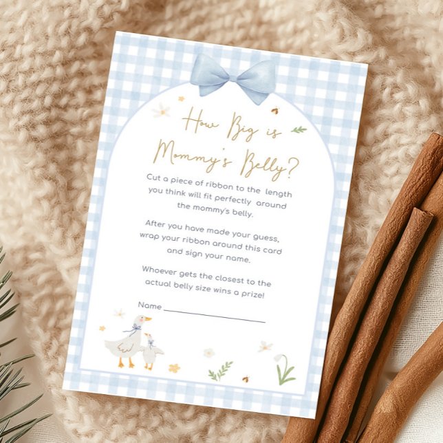 Blue Gingham Verrückte Gans Baby Shower Wie Groß G (silly Goose Baby Shower Game)