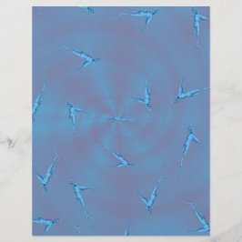 Blue Ginseng Man Scrapbook Paper 2-Sided Page