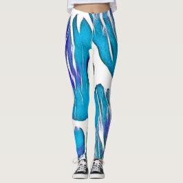 Blue Giraffe Animal Print Leggings